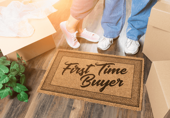 First-time homebuyer welcome mat representing new homeowners using the FHSA.