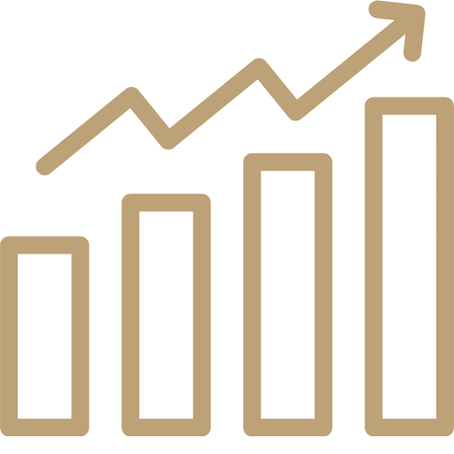 Minimal bar graph illustrating steady one percent improvements over time.
