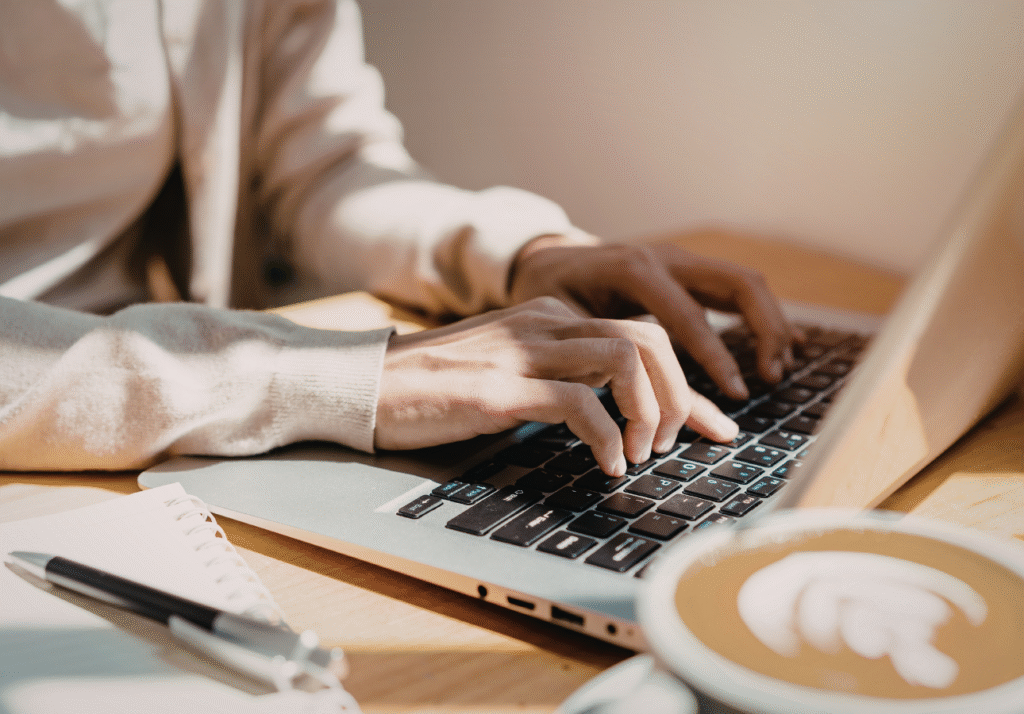 Person reviewing financial decisions on a laptop before making an RRSP contribution