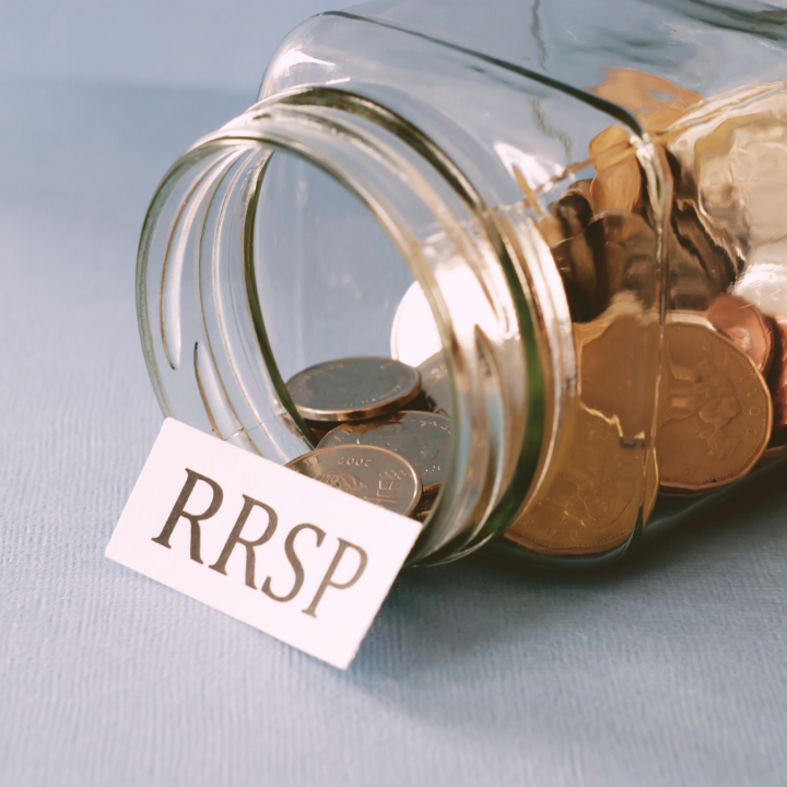 rrsp-refunds-vs-tax-savings-canada Jar of coins labeled RRSP illustrating the difference between RRSP tax refunds and actual long-term tax savings in Canada