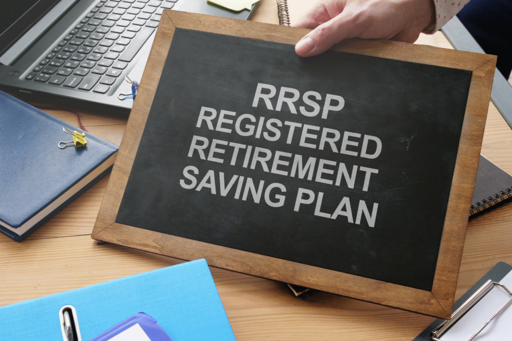 rrsp-registered-retirement-savings-plan-canada Registered Retirement Savings Plan (RRSP) sign illustrating how RRSP contributions reduce taxable income in Canada