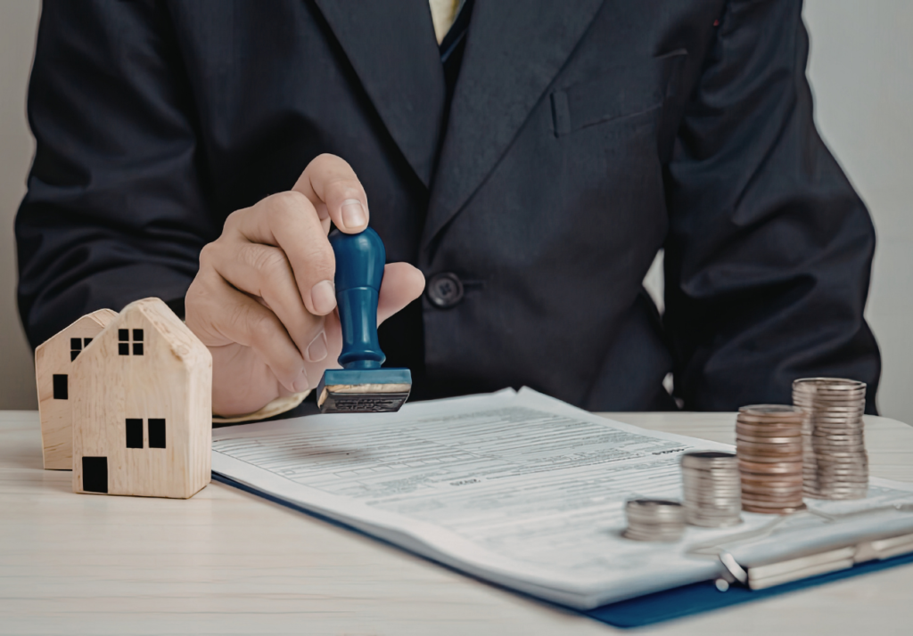 Mortgage process in Canada showing loan approval and home purchase signing