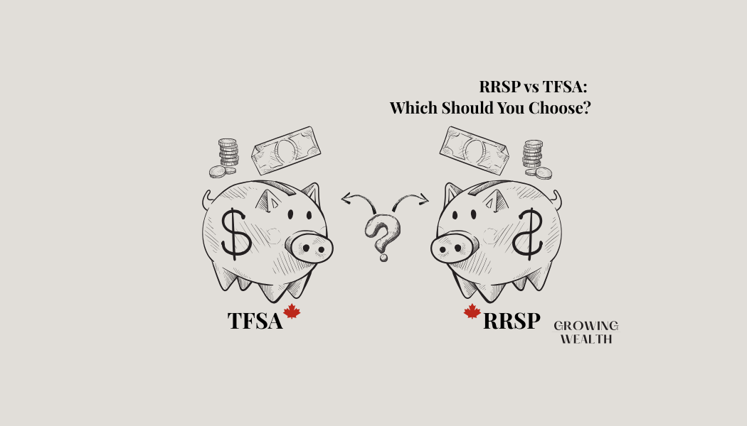 RRSP vs TFSA Canada — two illustrated piggy banks side by side representing the choice between accounts