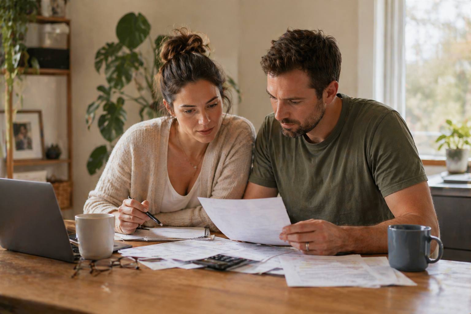Canadian couple reviewing TFSA and RRSP contribution strategy at home