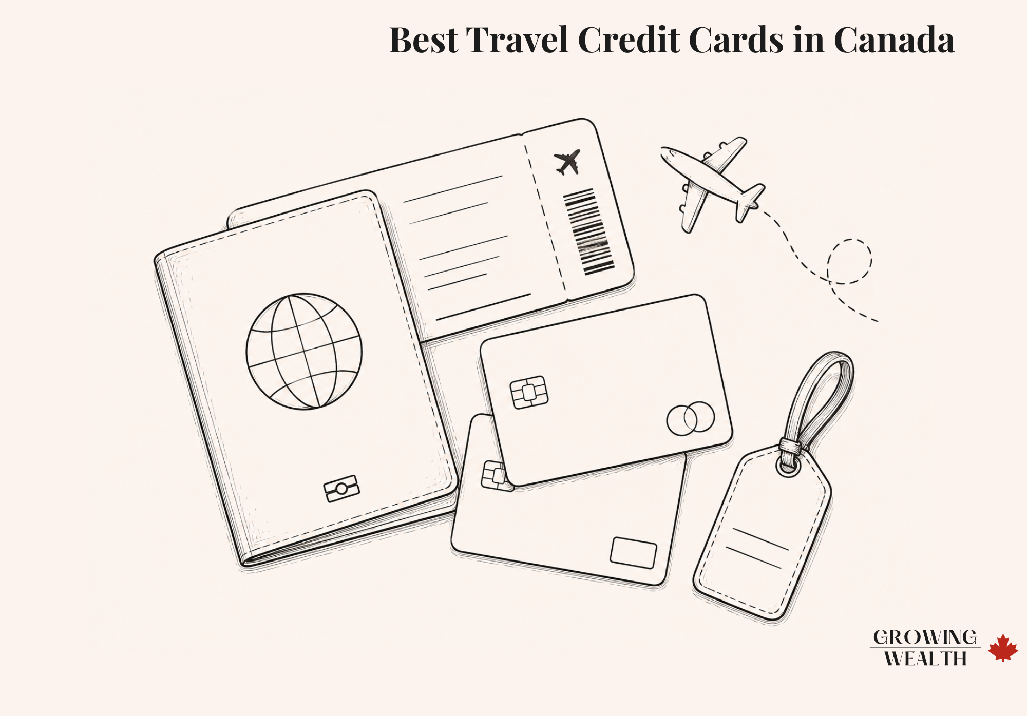 Best travel credit cards in Canada 2026 — passport, boarding pass, and credit cards illustration