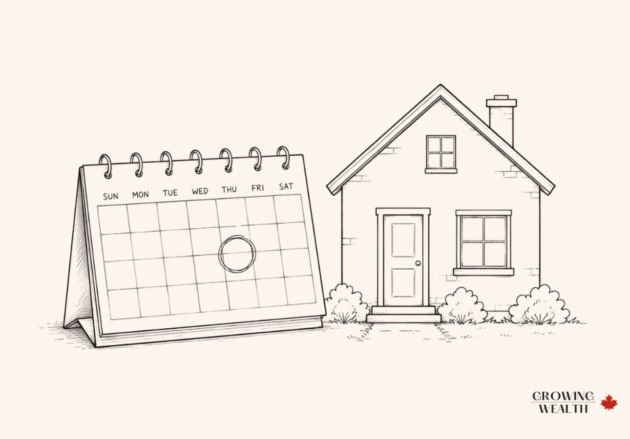 Calendar illustration marking a 2026 mortgage renewal date for Canadian homeowners